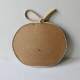Apple mirror, in rattan, from the 60s-70s