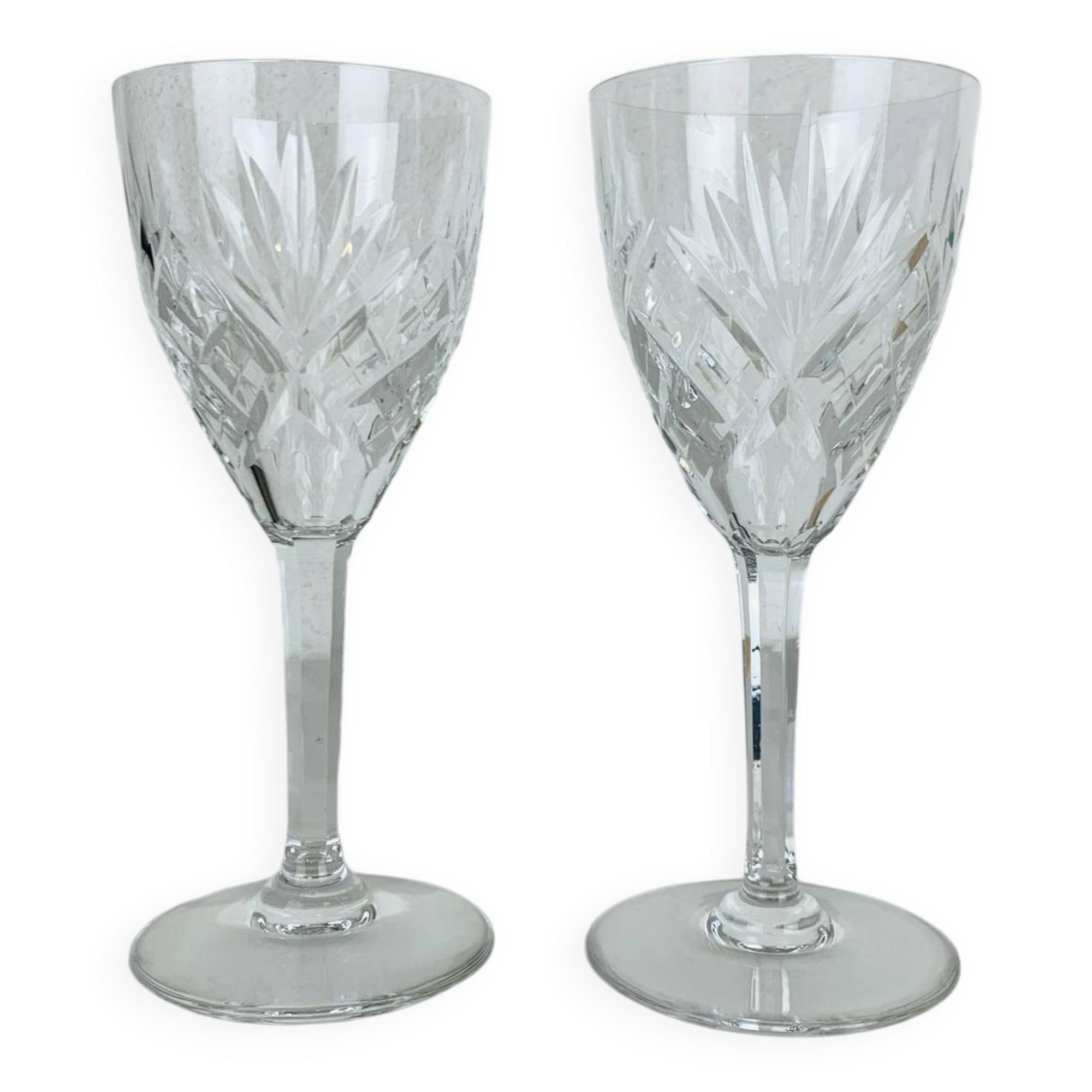 2 large stemmed glasses, Chantilly model by Saint Louis, crystal