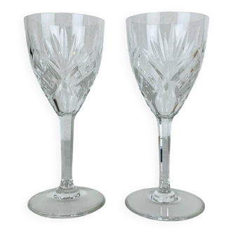 2 large stemmed glasses, Chantilly model by Saint Louis, crystal