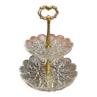 Cake Stand Antique Crystal + Gilded Bronze Trays #