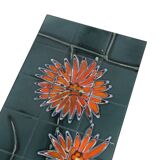 Large Ceramic Tile Table adri Orange Flowers Abstract 109cm