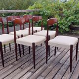 Set of 6 vintage Scandinavian chairs by Niels Otto Moller