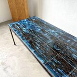 Metal and ceramic coffee table by J. Belarti, circa 1970