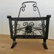 Vintage Iron Cast Magazine Rack: Handmade Gothic Home Decor