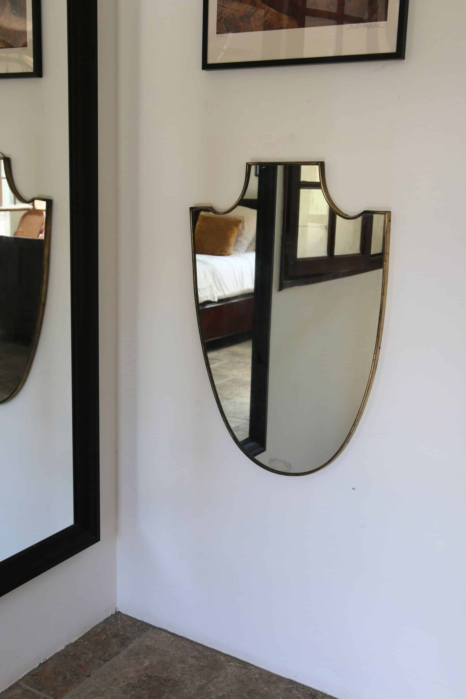 Brass mirror Italian crest Mid-Century, 1950-60