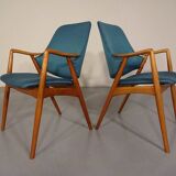 Set of Danish Beech Armchairs, 1960s