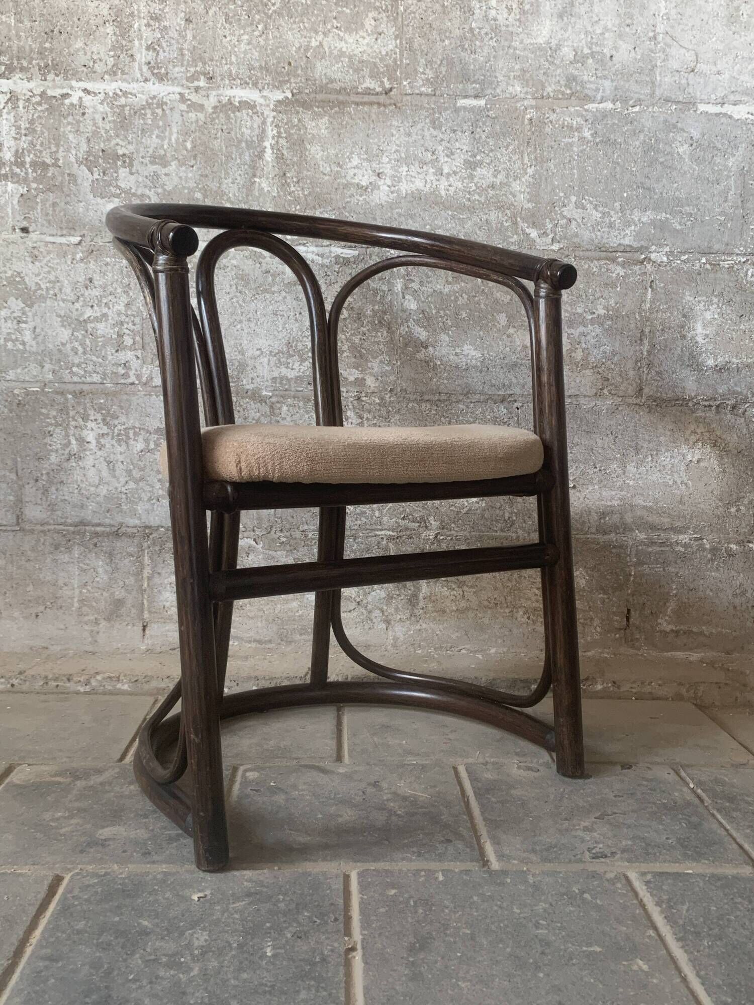Set of 4 midcentury bentwood bamboo Dutch dining chairs, Rohe Noordwolde 19
