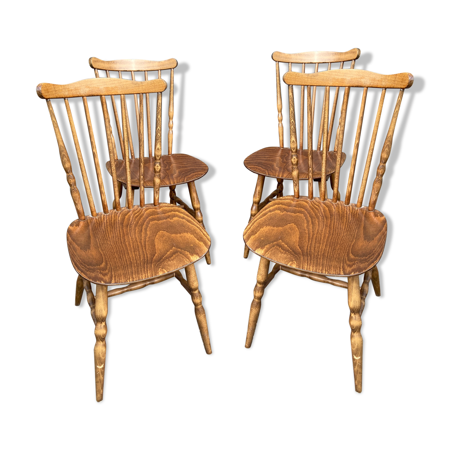 Set of 4 chairs vintage bistro Baumann tacoma 1960s