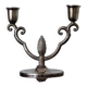 Vintage Pewter Double-Arm Candelabra – Art Nouveau Style Candle Holder