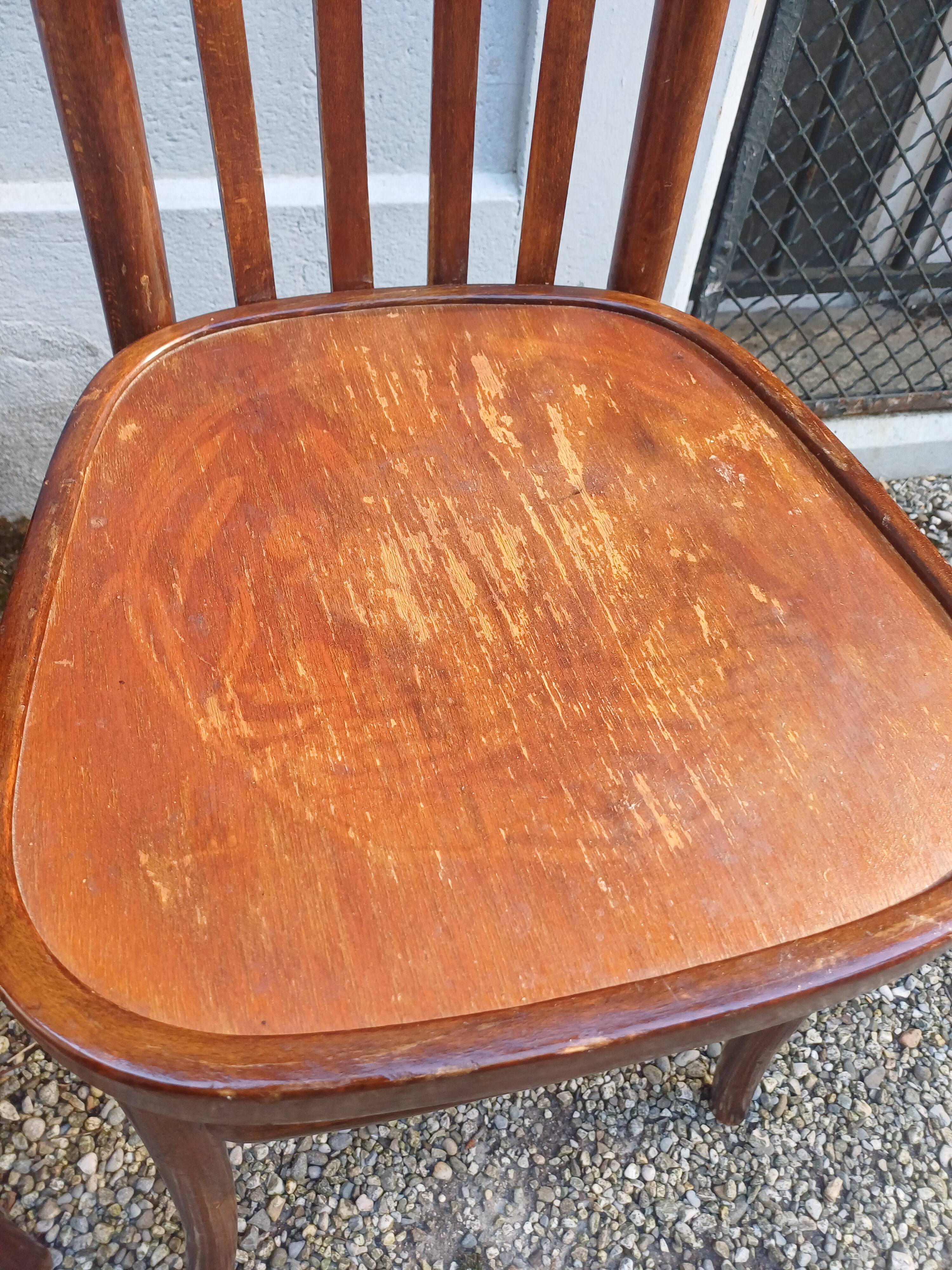 Set of 4 bistro chairs, Thonet type, Fischel, Baumann.