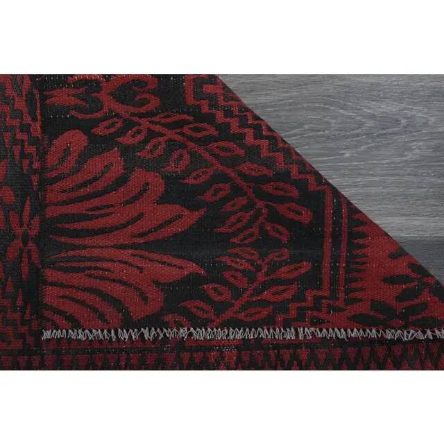 Vintage Turkish Oushak Handmade Wool Cotton Red Runner Rug 78x258