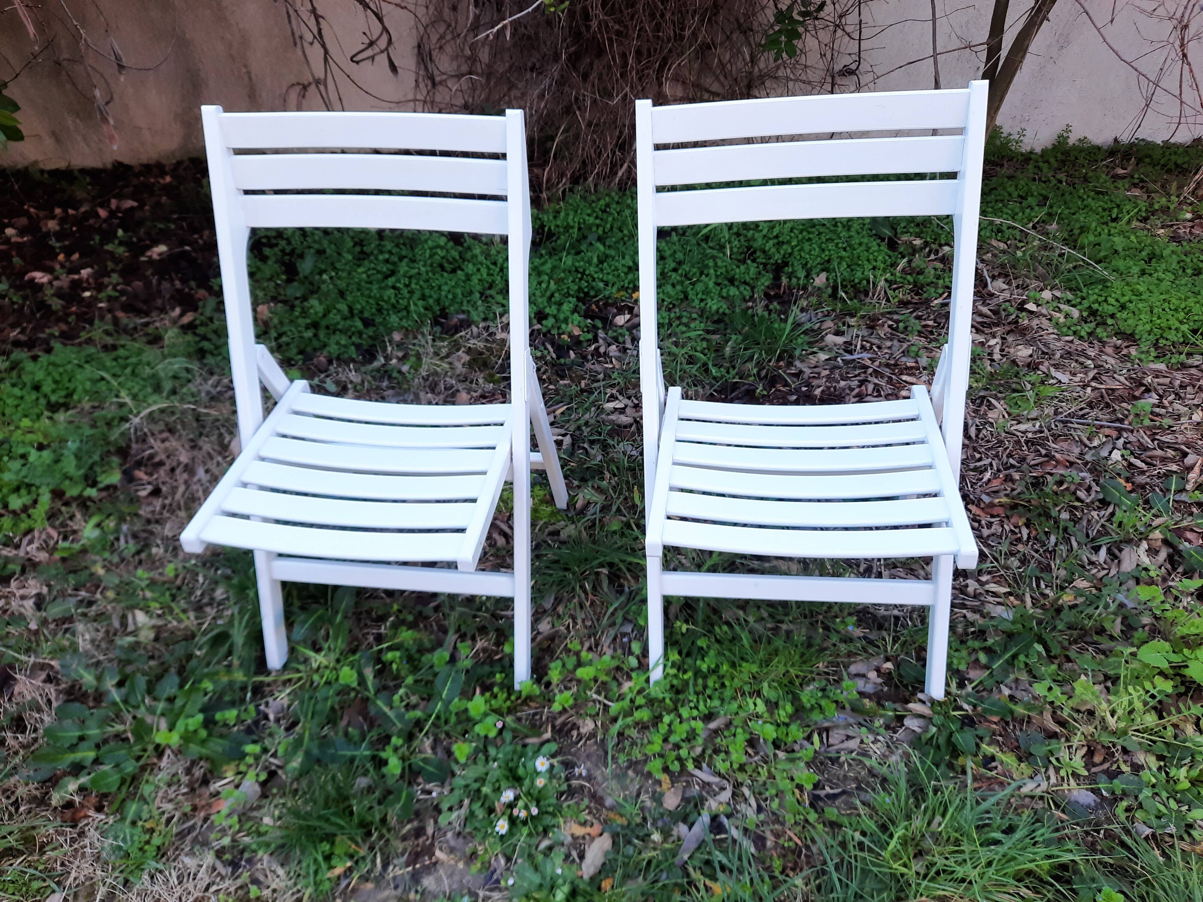 Sièges de jardin vintage en bois