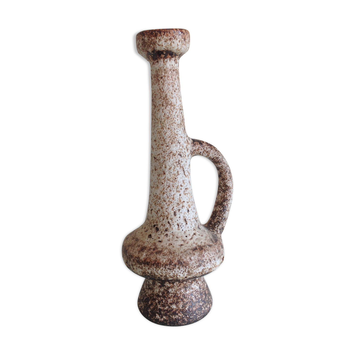 Beige soliflore vase ceramic Fat Lava / vintage 60s-70s