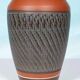 Vintage handmade ceramic vase, terracotta and oil.