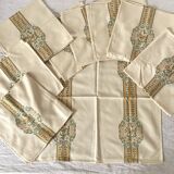 10 serviettes vintage brodées