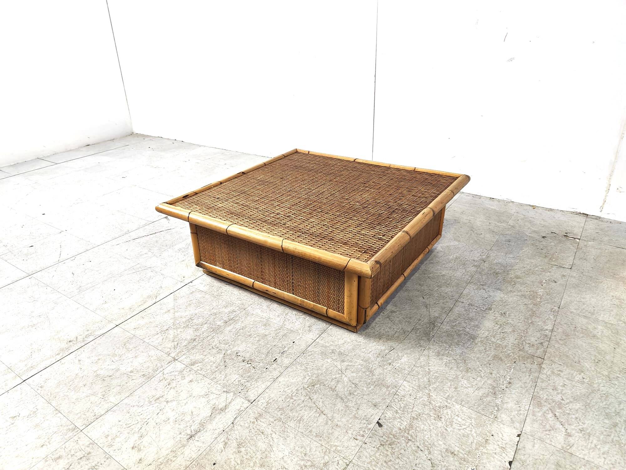 Bamboo coffee table by Dal Vera, 1970s