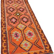 Tapis kilim vintage Herki tissé à la main en Turquie 95 cm x 326 cm