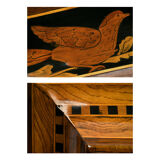 Mirror in 18th century marquetry 90x100cm