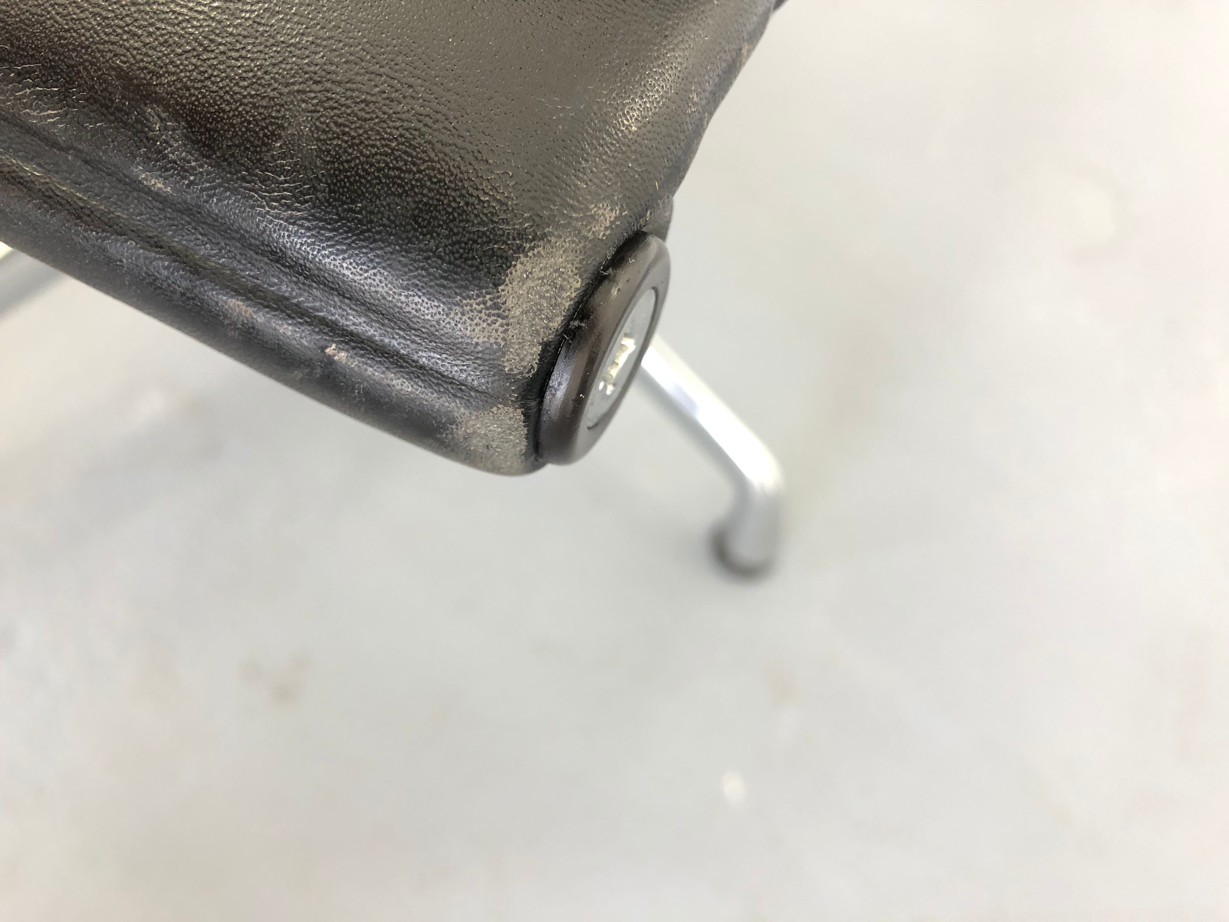 Black leather Ea-109 armchair by Charles Eames for Vitra