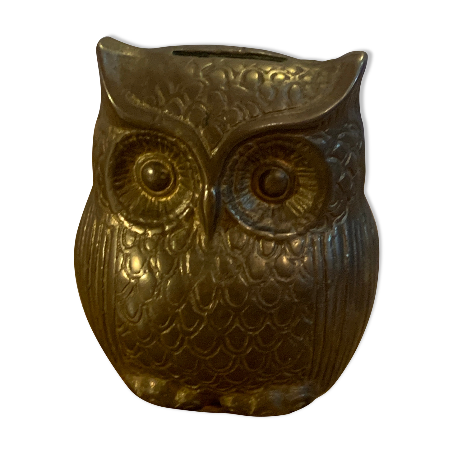 Solid brass owl and piggy bank