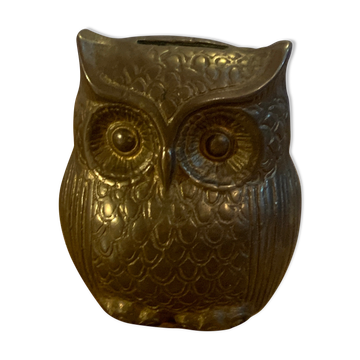 Solid brass owl and piggy bank