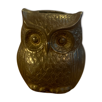 Solid brass owl and piggy bank