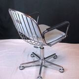 1980s Vintage Molteni and Consonni Metal & Leather Chairs - a Pair