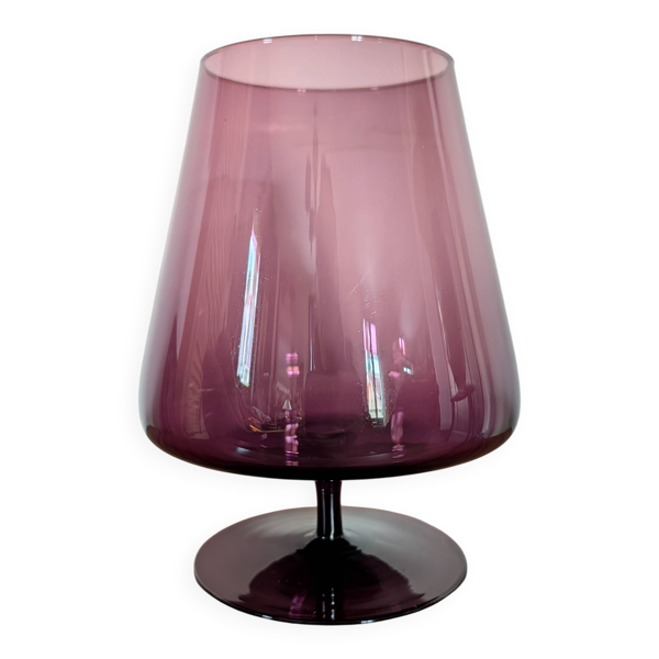 Coupe sur pied en verre violet fumé – esprit design scandinave
