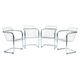 Set of 4 Vintage Italian Wire Chairs, Chrome and Metallic Wire, 1974