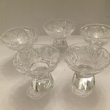 5 alcohol cut crystal glass set