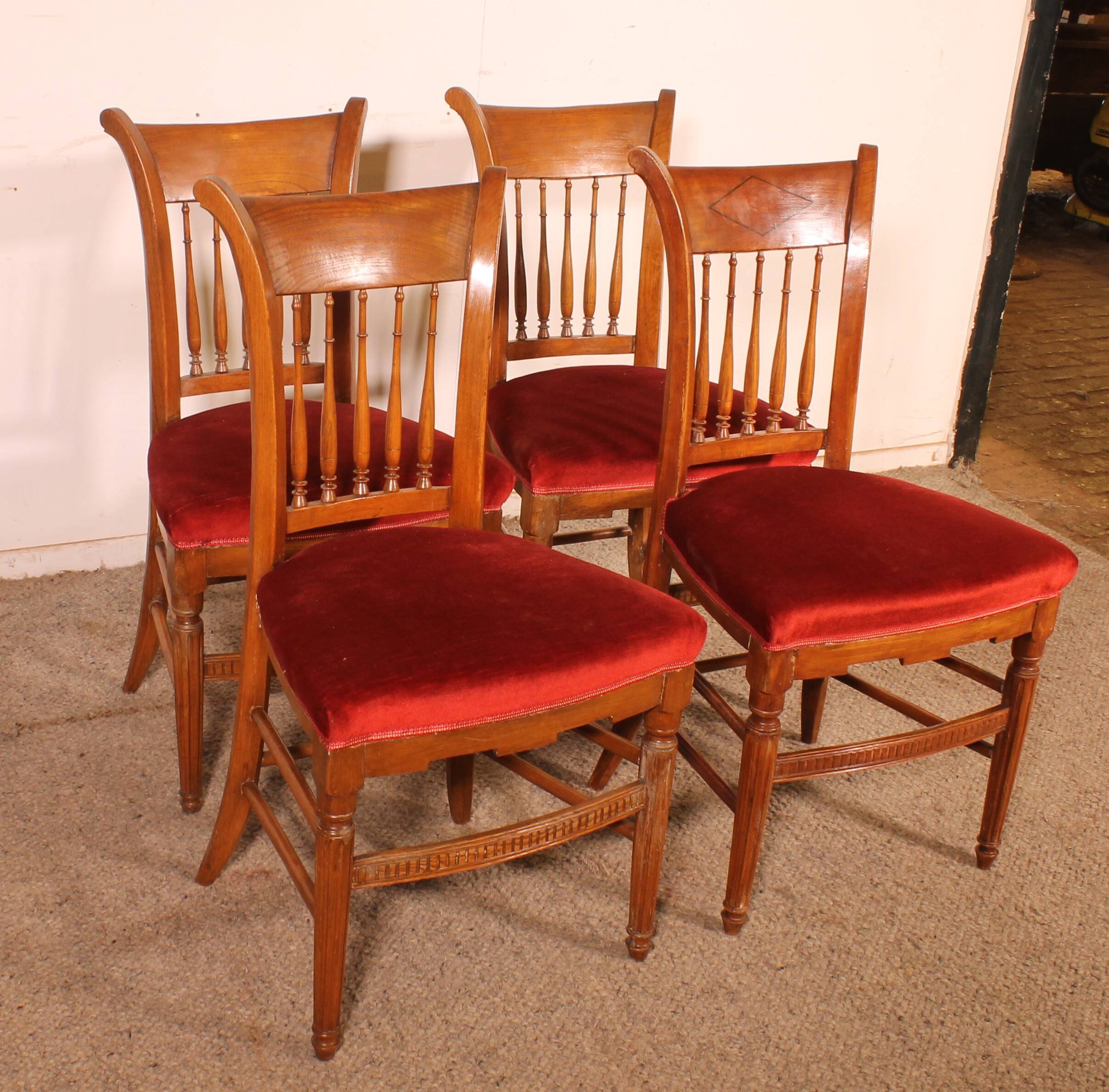Set of 4 Directoire period chairs.
