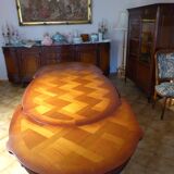 Louis XV style table and 6 chairs in solid wood, excellent condition