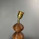 Midcentury wood turned adjustable table lamp with glass sphere, 1970s
