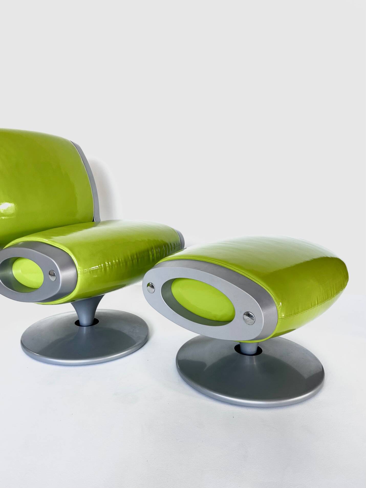 “Gluon” armchair and ottoman by Marc Newson, Moroso, 1993