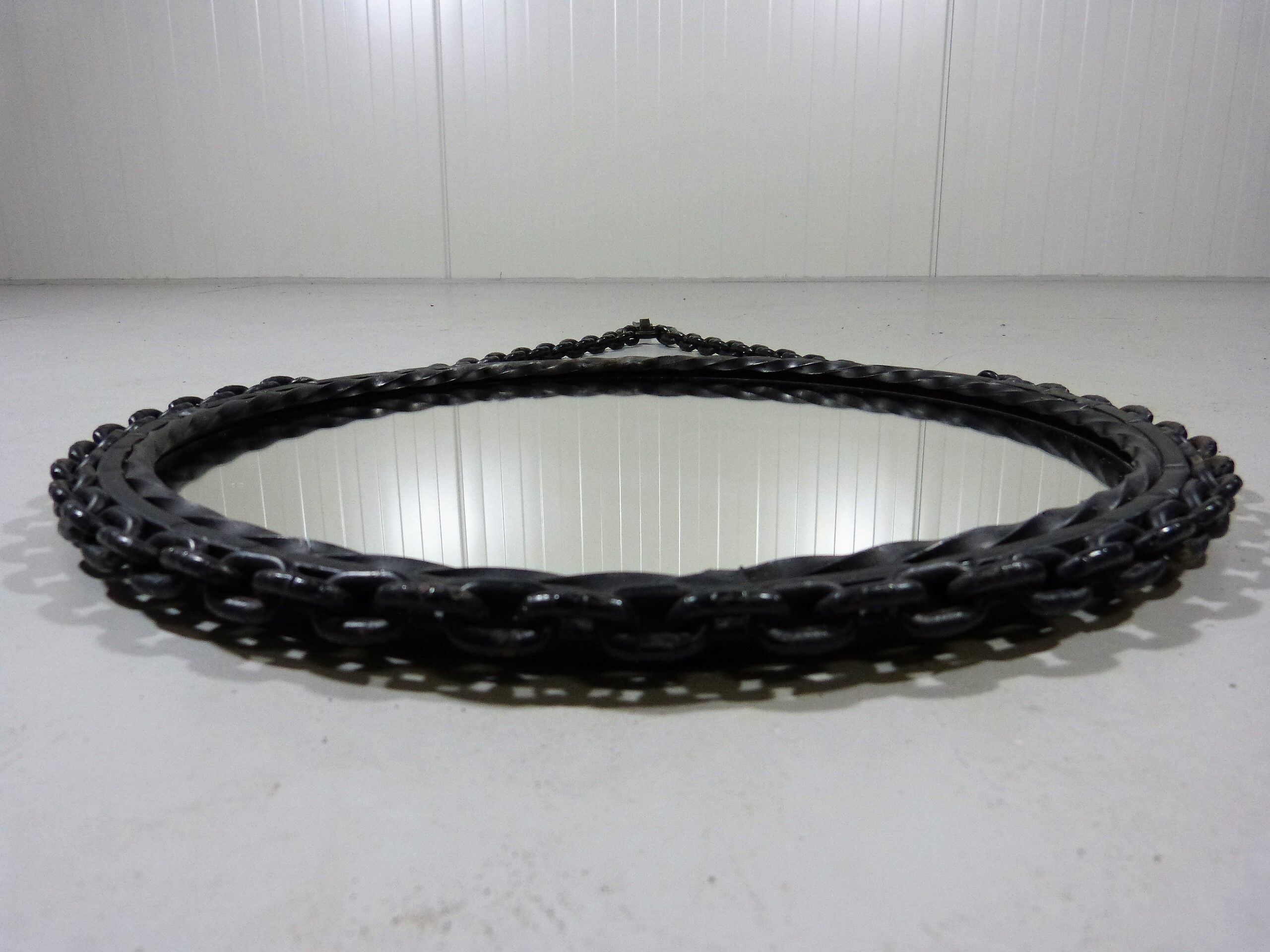 1960's Vintage Wrought Iron Chain Mirror