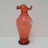 Art Czech glass vase, by Glasswork Novy Bor, 1950s
