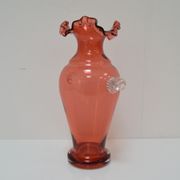 Art Czech glass vase, by Glasswork Novy Bor, 1950s
