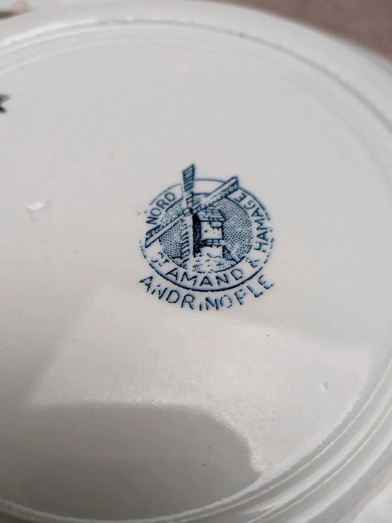 Set of 9 deep plates Terre de Fer St Amand model Andrinople