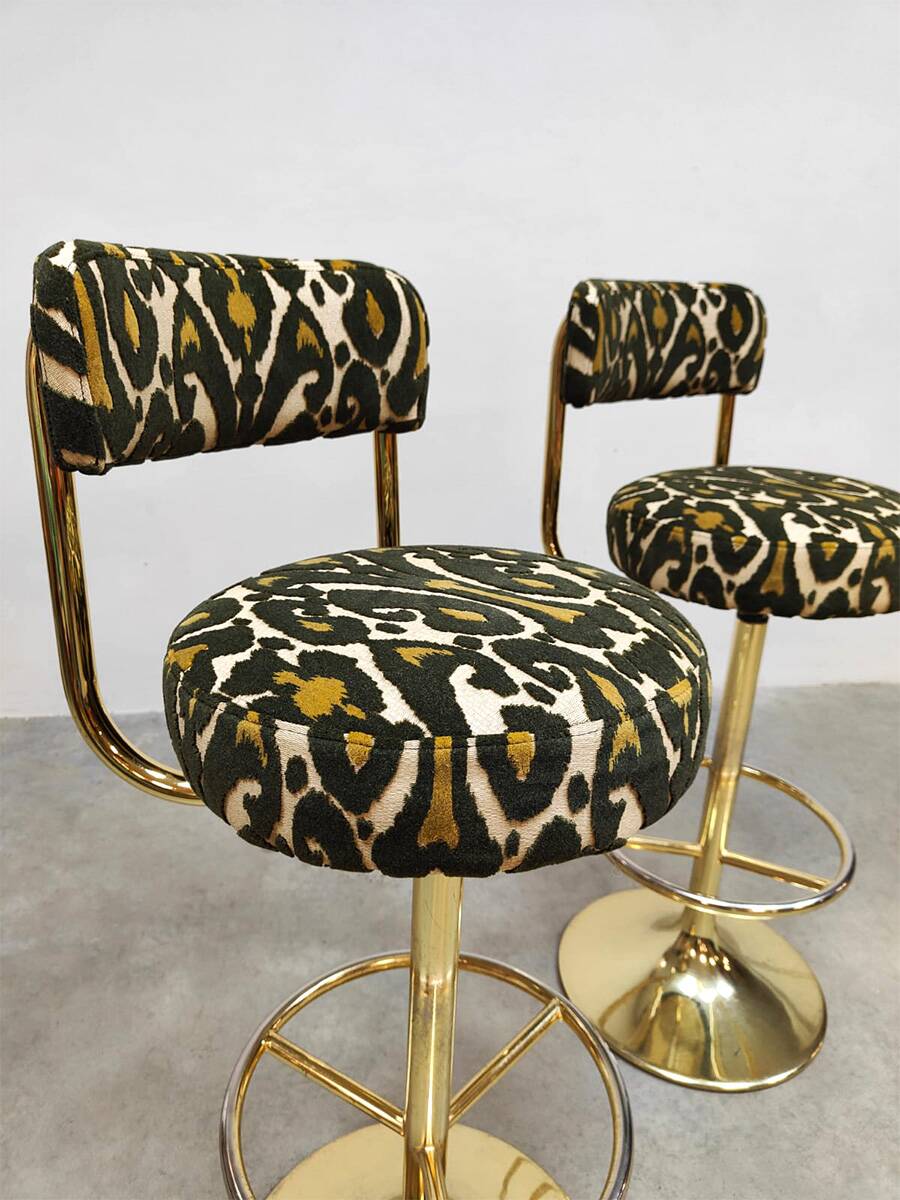 Swedish vintage design Borje Johanson Cobra barstools Pierre Frey