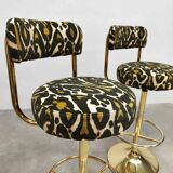 Tabourets de bar Cobra de Borje Johanson au design vintage suédois Pierre Frey