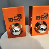 2 vintage orange wall lights