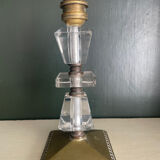 Lampe art déco verre et bronze
