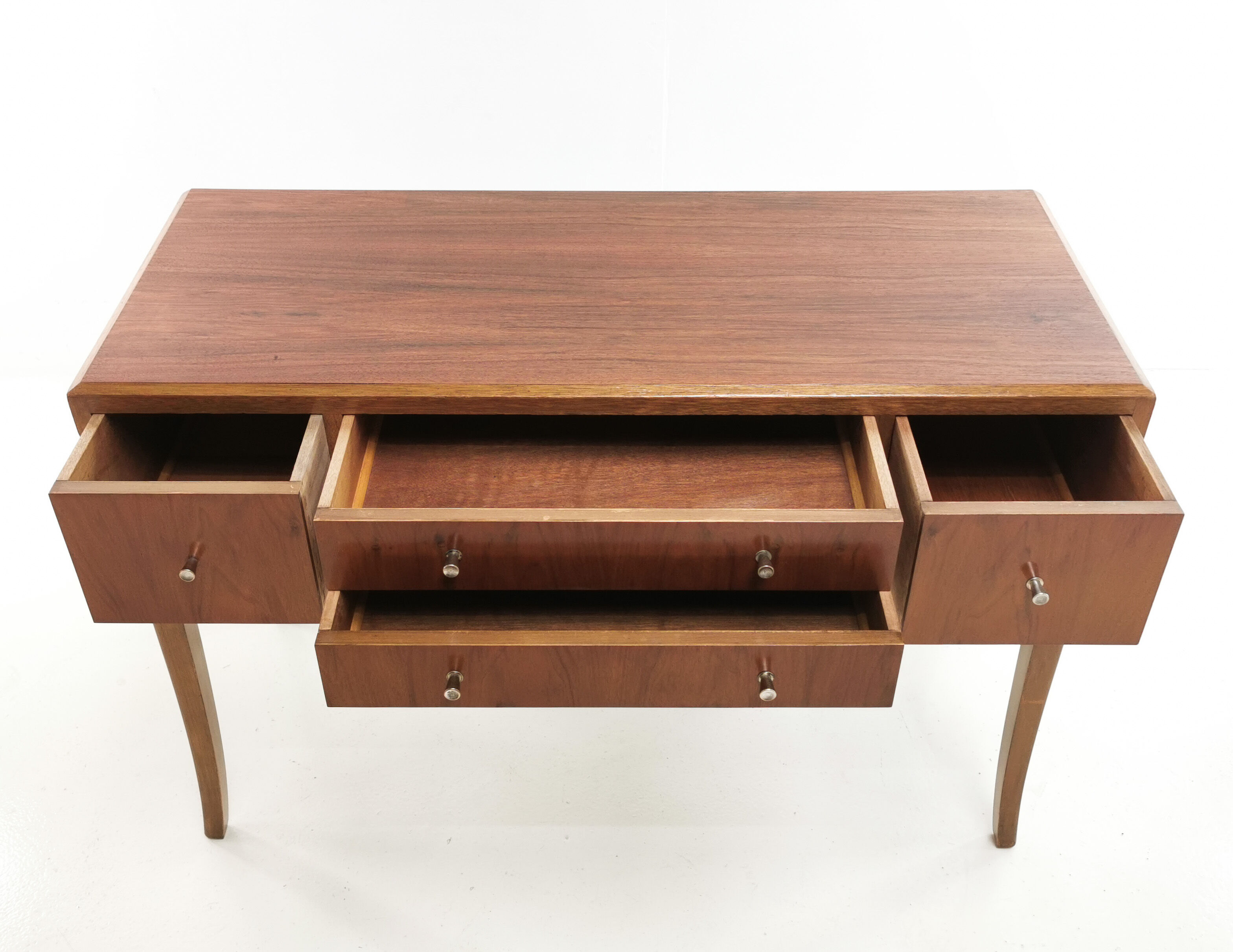 British vintage walnut mid century dressing table