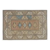 Tapis vintage turc fait main en laine et coton, années 1970