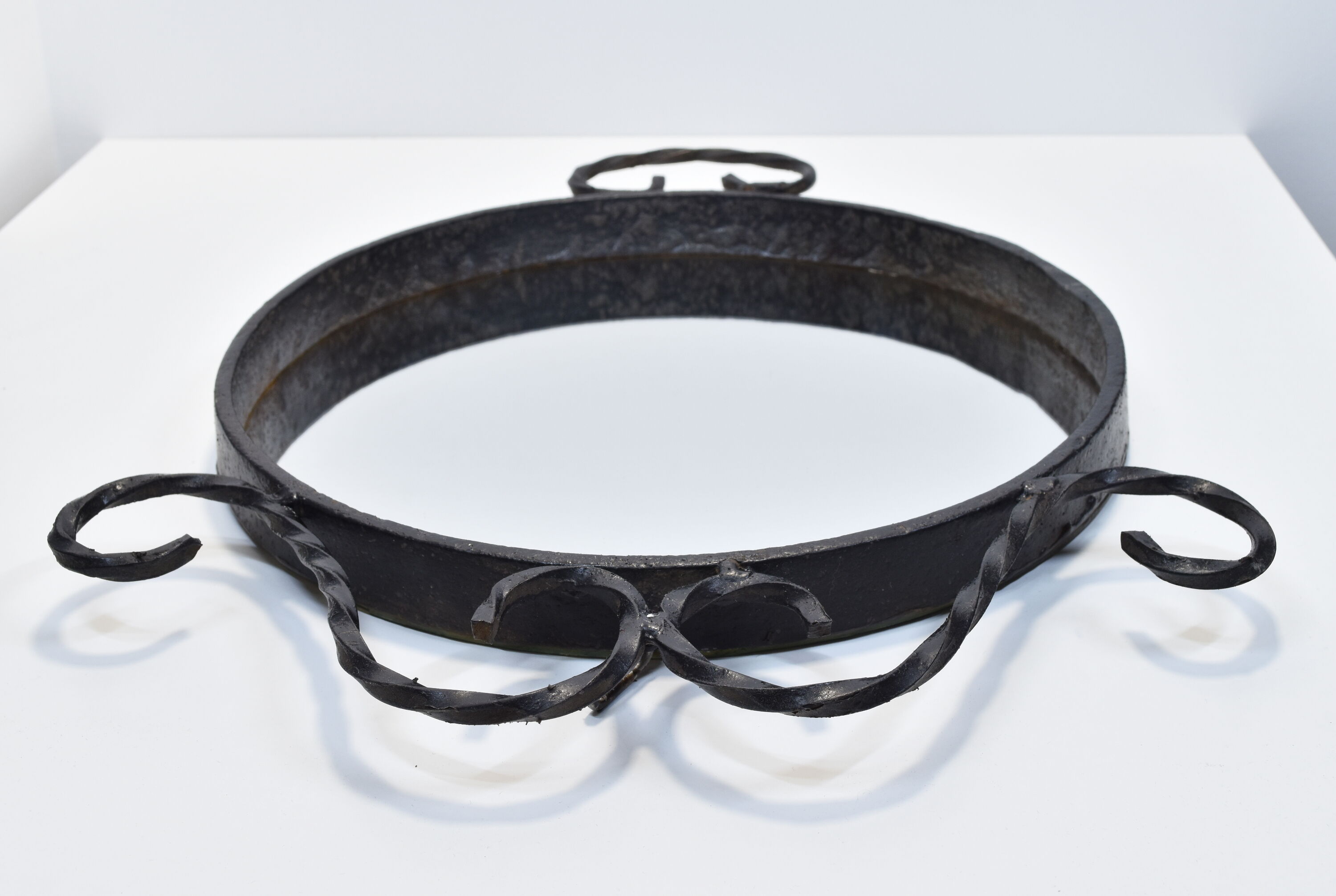 Artisanal vintage wrought iron mirror