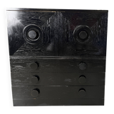 Black brutalist bar cabinet, 1970s