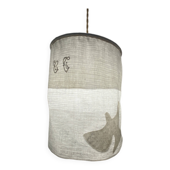 Old linen drapery with monogram and bird by Georges Braque