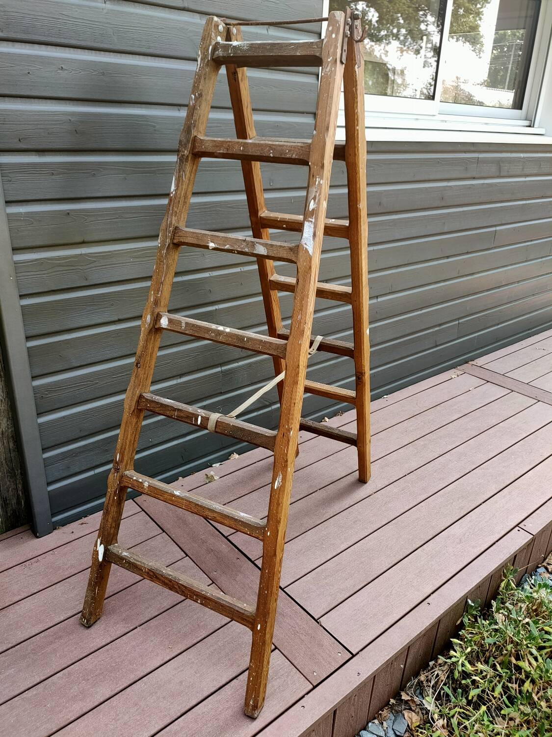 Old wooden painter's step ladder.