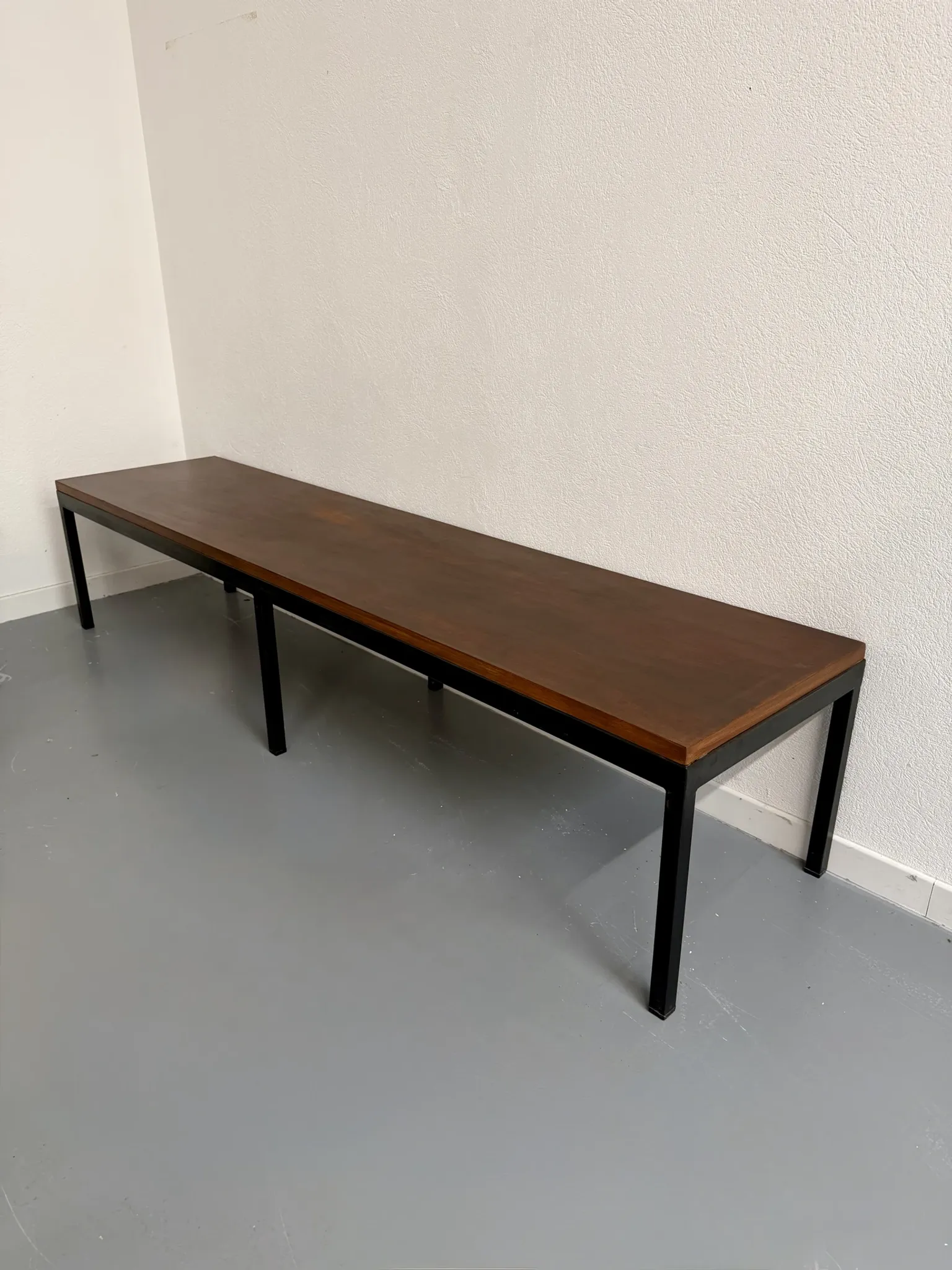Large coffee table / modernist side table in wood and metal an60