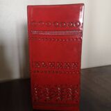 Red glazed ceramic vase - Aldo Londi for Bitossi - 1960s